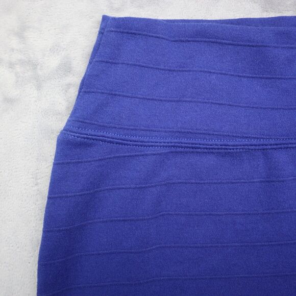 Basic House Skirt Womens M Blue Straight Pencil Knit Solid Elastic Waist Pull On - Picture 6 of 14